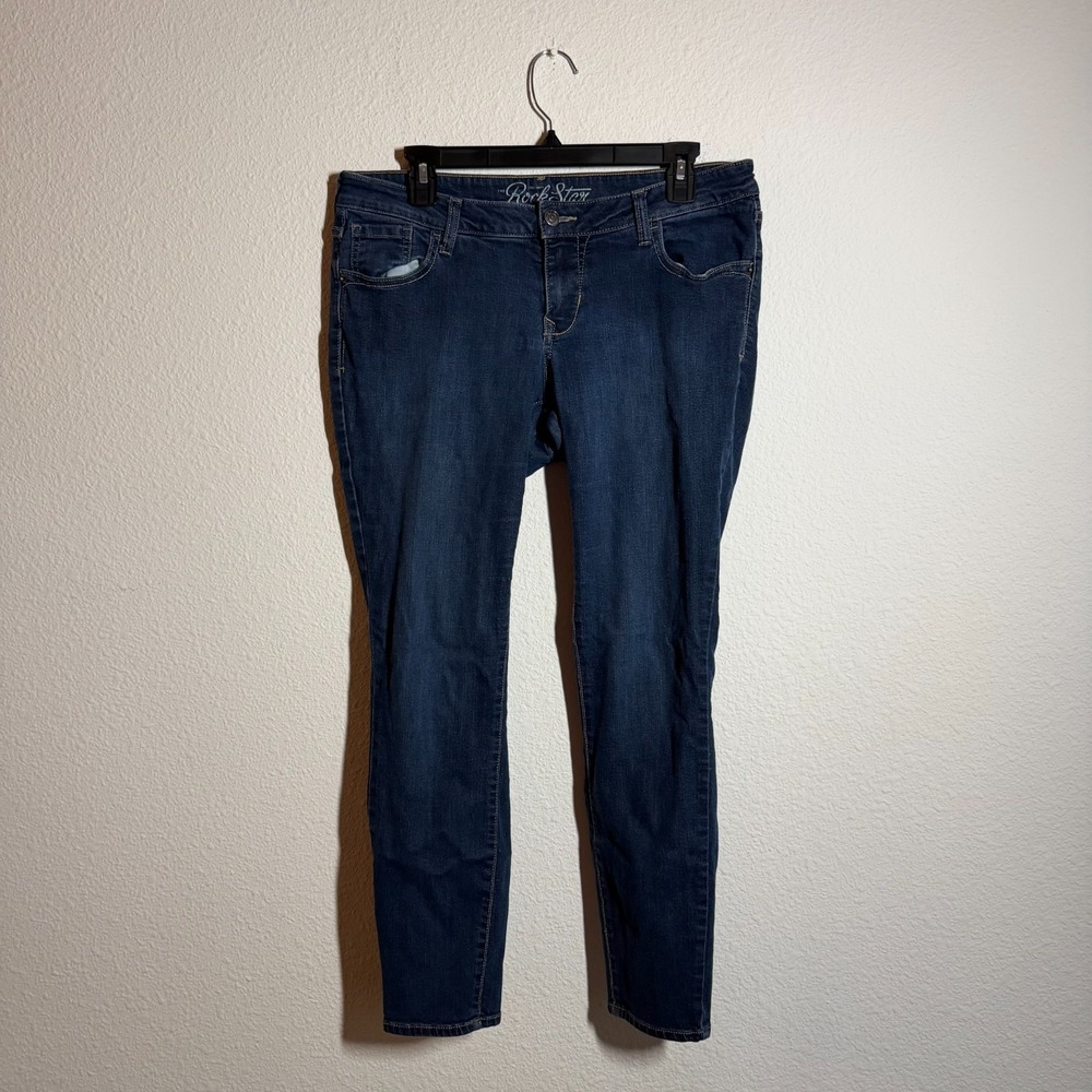 Old Navy Rockstar Skinny Jeans Womens 33 Blue Denim 5-Pockets Medium‎ Wash